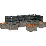  Set od 8 komada vrtnih kauča s jastučićima Siva Poli Ratan Akacija | shoptok.hr