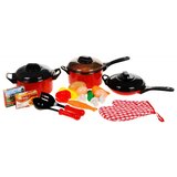  Set za male kuhate sa loncima, tukavicom i rekvizitima - crno/crveni | Shoptok.si