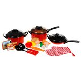  Set za male kuhate sa loncima, tukavicom i rekvizitima - crno/crveni | shoptok.hr