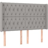  Vzglavje z ušesi svetlo sivo 163x16x118/128 cm blago, (20792625) | Shoptok.si