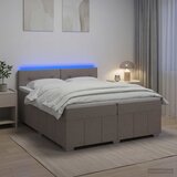  Boxspring krevet s madracem Sivosmeđa 200 x 200 cm Tkanina | shoptok.hr