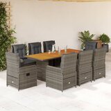 vidaXL 9-dijelni vrtni blagovaonski set sivi od poliratana | shoptok.hr