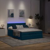  Ottoman krevet s madracem i LED diodama tamnoplavi 140x200 cm baršun | Shoptok.si