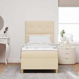  s opruga kutije s uzglavljem Krema 90 x 200 cm tkanina | shoptok.hr