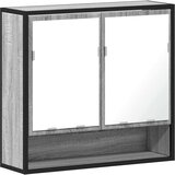 vidaXL Kopalniška omarica z ogledalom siva sonoma 65x20x60 cm inž. les | Shoptok.si