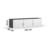 Lesnina-XXXL nastavek za omaro aalen, bela, siva, š. 136 cm | Shoptok.si