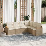 Maison Chic Seti vrtnega pohištva - Vrtna garnitura - Vrtni pohištvo set 6-delna z blazinami bež poli ratan, (21813652) | Shoptok.si