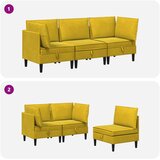  Set namještaja za dnevni boravak s jastukom 3 pcs Žuta Baršun | shoptok.hr
