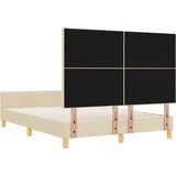  Krevetna konstrukcija s uzglavljem Krema 160 x 200 cm tkanina | shoptok.hr