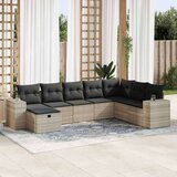 vidaXL 8-dijelni set vrtnih sofa od poliratana s jastucima svjetlosivi | shoptok.hr