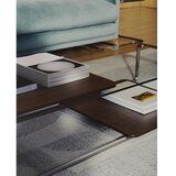 Kave Home Temno rjava klubska mizica s stekleno mizno ploščo 60x140 cm Tarsel – | Shoptok.si