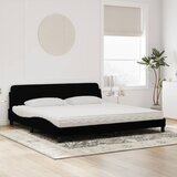  Krevet s madracem Dover crni 200x200 cm baršunasti | shoptok.hr