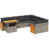  10-dijelni set vrtnih sofa od poliratana s jastucima sivi | shoptok.hr
