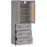  Visoka komoda siva sonome 69,5x34x180 cm od konstruiranog drva Slike