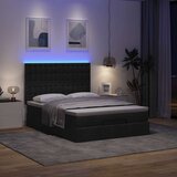 vidaXL Otomanski posteljni okvir z vzmetnico črn 140x190 cm blago | Shoptok.si