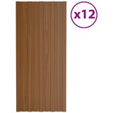 vidaXL Strešni paneli 12 kosov pocinkano jeklo rjavi 100x45 cm Cene