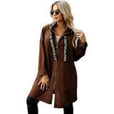 numoco basic 632-2 Casual coat with a zipper and fashionable details - chocolate | Shoptok.si