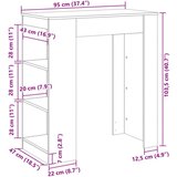  Barski stol s držačima bijeli 95x47x103 5 cm drveni | shoptok.hr