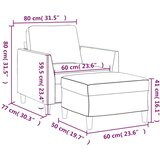  Fotelja s tabureom krem 60 cm od umjetne kože | shoptok.hr