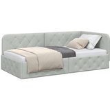  Kutni okvir kreveta Svijetlo siva 90 x 200 cm Baršun | shoptok.hr