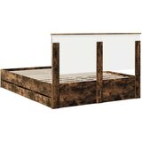  Okvir za krevet s uzglavljem Dimljeni hrast 150 x 200 cm - Dimljeni hrast 150 x 200 cm | shoptok.hr