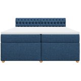  Krevet s oprugama i madracem plavi 200 x 200 cm od tkanine | shoptok.hr
