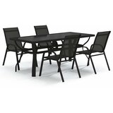  5-dijelni vrtni blagovaonski set crni Crna Dužina stola 180 cm | shoptok.hr