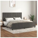  Okvir za krevet s uzglavljem tamnosivi 200x200 cm baršunasti | shoptok.hr