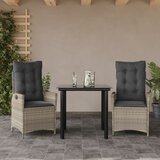  3-dijelni bistro set s jastucima svjetlosivi od poliratana | shoptok.hr