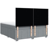  Krevet s oprugama i madracem svjetlosivi 200 x 200cm od tkanine | shoptok.hr