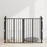  Vrata za pse 4 pcs Crna 60 x 80 cm Cinkani čelik | Shoptok.si