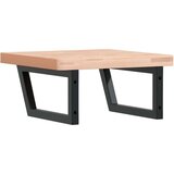 vidaXL Stenska polica za umivalnik jeklo in trdna bukovina | Shoptok.si