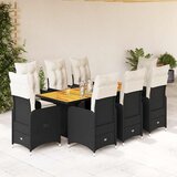  9-dijelni vrtni bistro set od poliratana s jastucima crni | shoptok.hr