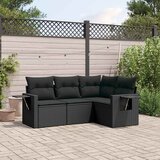  4-dijelni set vrtnih sofa od poliratana s jastucima crni | shoptok.hr