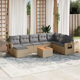 vidaXL 9-dijelni set vrtnih sofa s jastucima bež od poliratana | shoptok.hr