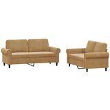 vidaXL 2-dijelni set sofa s jastucima smeđi baršunasti | shoptok.hr