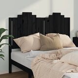  Uzglavlje za krevet crno 146 x 4 x 110 cm od masivne borovine | shoptok.hr