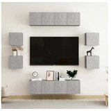  8-dijelni set TV ormarića siva boja betona konstruirano drvo - Beton siva 1 120 cm | shoptok.hr
