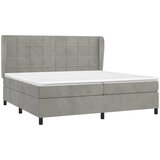  s oprugama i madracem svjetlosivi 200x200 cm baršunasti | shoptok.hr