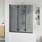  Sklopiva tuš kabina Crna 130 x 138 cm ESG staklo i aluminij Cijene