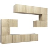  8-dijelni set TV ormarića boja hrasta sonome konstruirano drvo | shoptok.hr