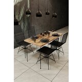  Nmsymk001 oakblack table & chairs set (5 pieces) Cene'.'