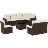  9-dijelni set vrtnih sofa s jastucima poliratan smeđi | shoptok.hr