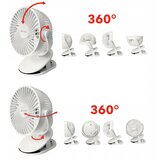  baterija. Ventilator od 1200 mAh s usb spojnicom bijele boje | shoptok.hr
