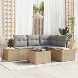 vidaXL 5-delni set vrtnhih kavčev z blazinami črn poli ratan, (22092827) | Shoptok.si