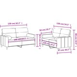  2-dijelni set sofa s jastucima svjetložuti od tkanine | shoptok.hr