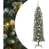  Umetno vitko božično drevo med 300 LED z stojalom Zelena 210 cm | Shoptok.si