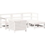  Vrtna sedežna garnitura 5-delna bela trdna borovina, (21146035) | Shoptok.si