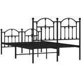  Metalni okvir kreveta uzglavlje i podnožje crni 120x190 cm | Eponuda.ba
