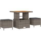  Vrtna sedežna garnitura z blazino 9 pcs Siva Poly ratan, (5000022457) | Shoptok.si